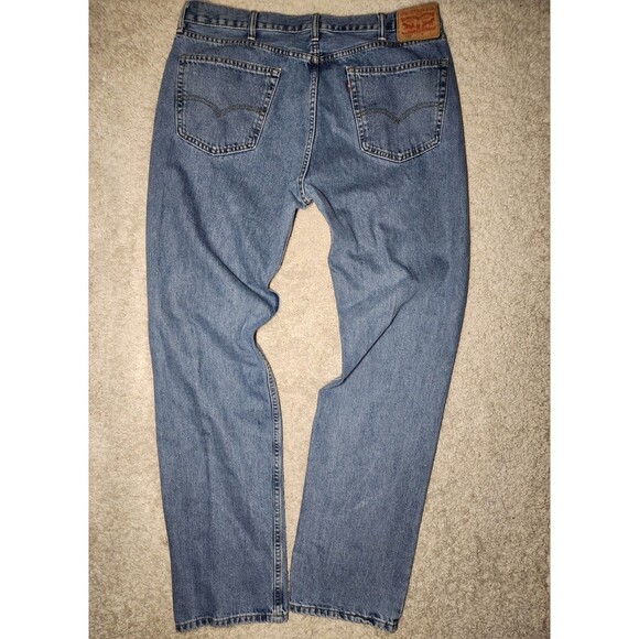 Levi’s 505 Regular Fit Men’s Jeans 40x36 Blue Medium Wash Denim Red Tab - Picture 4 of 6